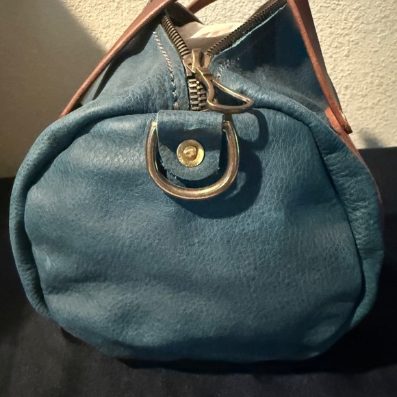 Grommets Leather Craft Mini Duffle Lot Of 2 Grape & Cobalt Leather - Picture 4 of 16